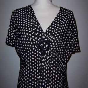 Evan Picone  Dress Sz 16 Polka Dots Short Sleeve